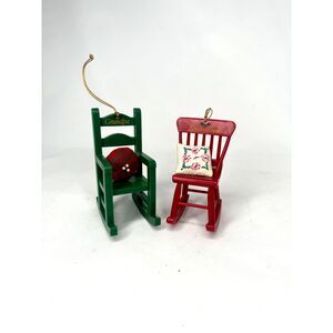 Avon 1988 Grandma and Grandpa Rocking Chair Ornaments